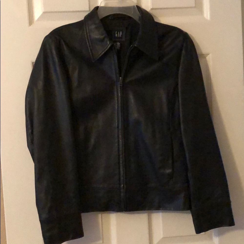 Black Leather Jacket from GAP